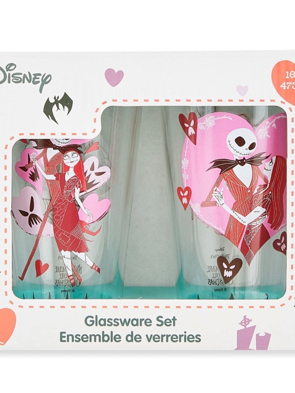 Disney The Nightmare Before Christmas Glassware Set - 16 oz Drinking Glasses
